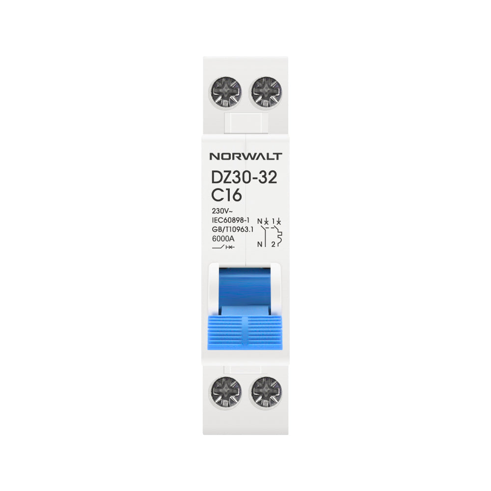 Norwalt DZ30-32 C16 Installatieautomaat 1P+N – 16A 6kA 230V, 1 Module
